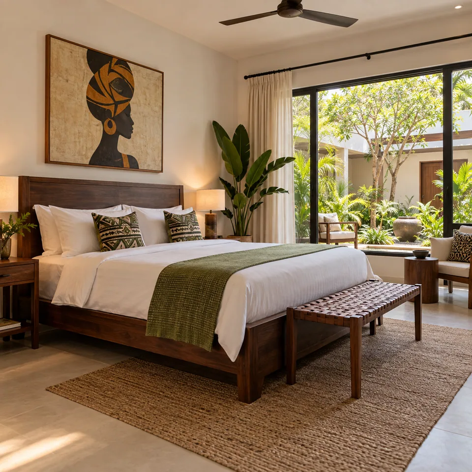 Illustrative courtyard queen for Dweniva Stays
